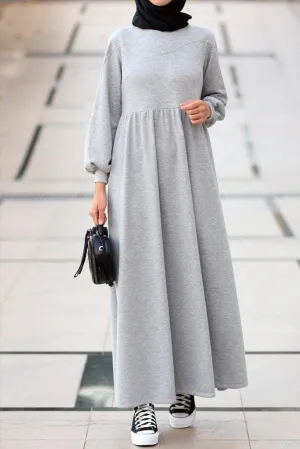 Dua high neck sweatshirt dress in grey