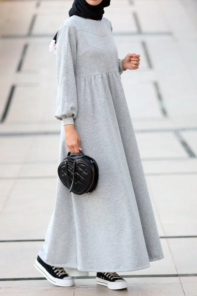 Dua high neck sweatshirt dress in grey