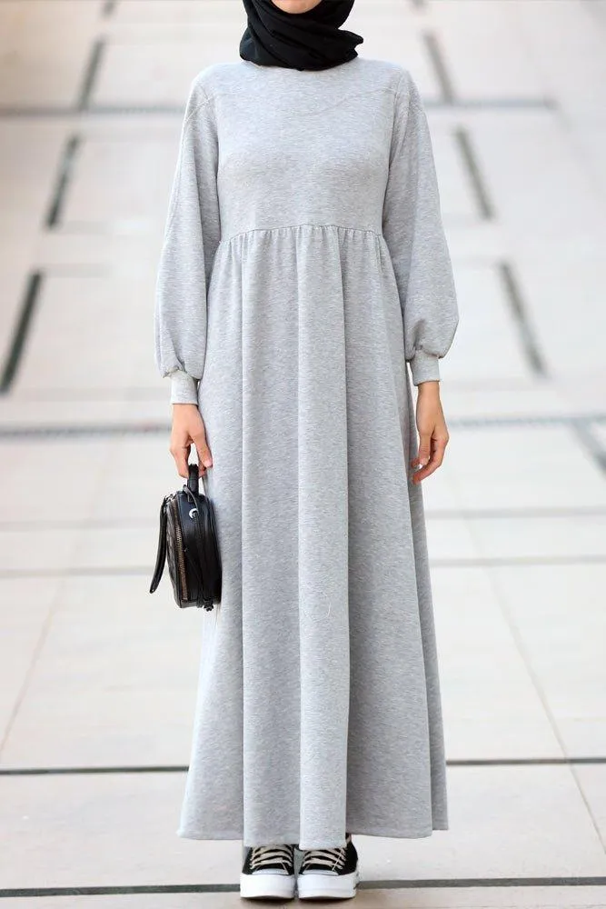 Dua high neck sweatshirt dress in grey