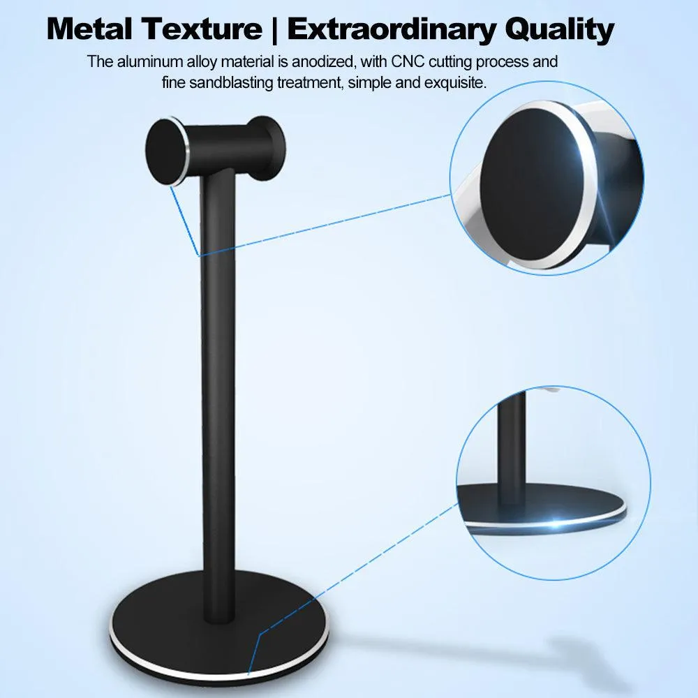 Durable Aluminum Alloy Metal/Abs Headphones Holder Stand Detachable Stable Bracket Silicone Pad for Wired Wireless Headsets