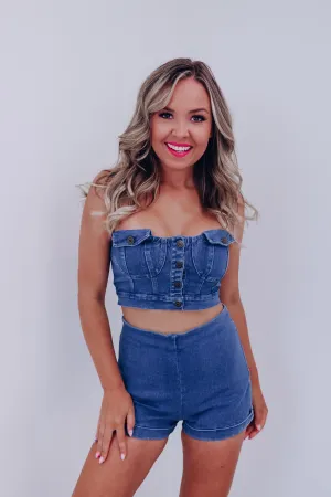 Durango Denim Two Piece Short Set - Medium Denim