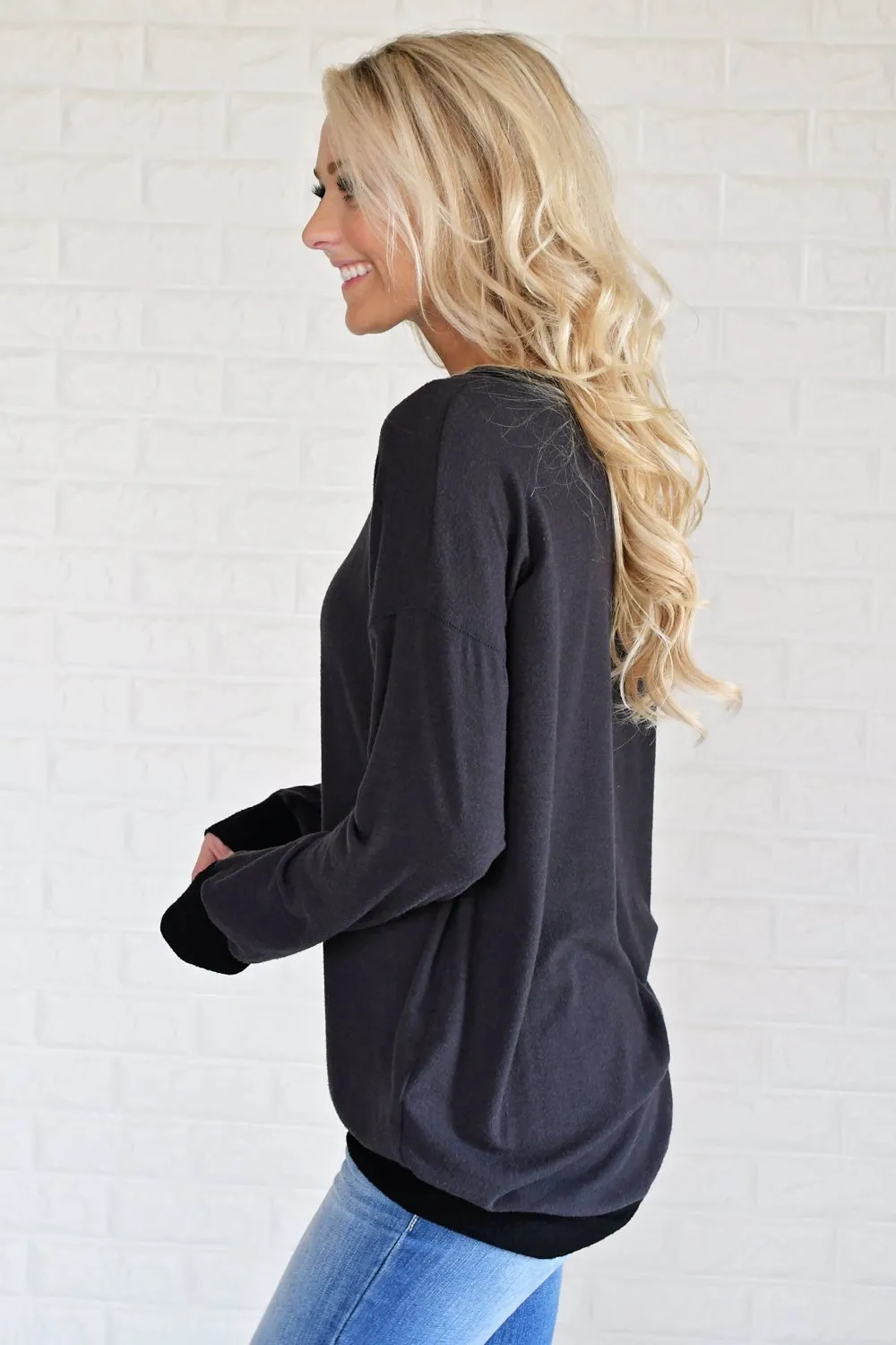 Fall for Cozy Top ~ Charcoal