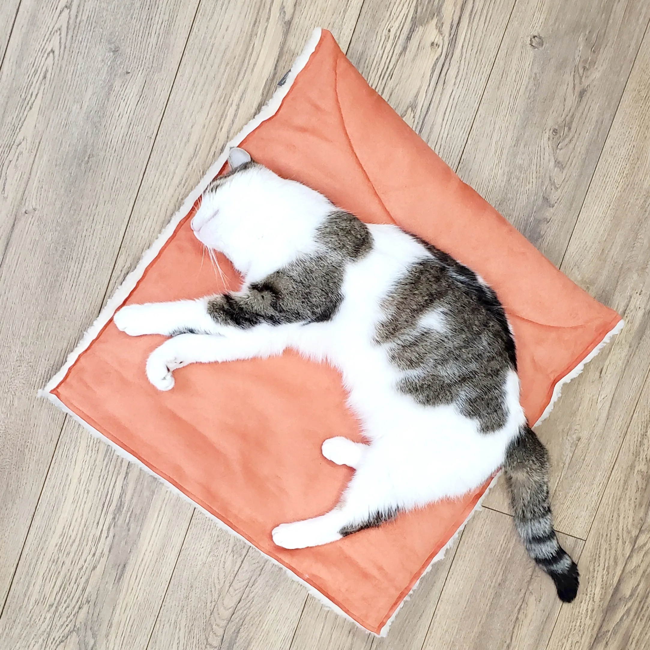 Faux Sherpa Snuggle Cat Cave: sleeping bag for pets, anxiety relief hideout den, travel cushion bed