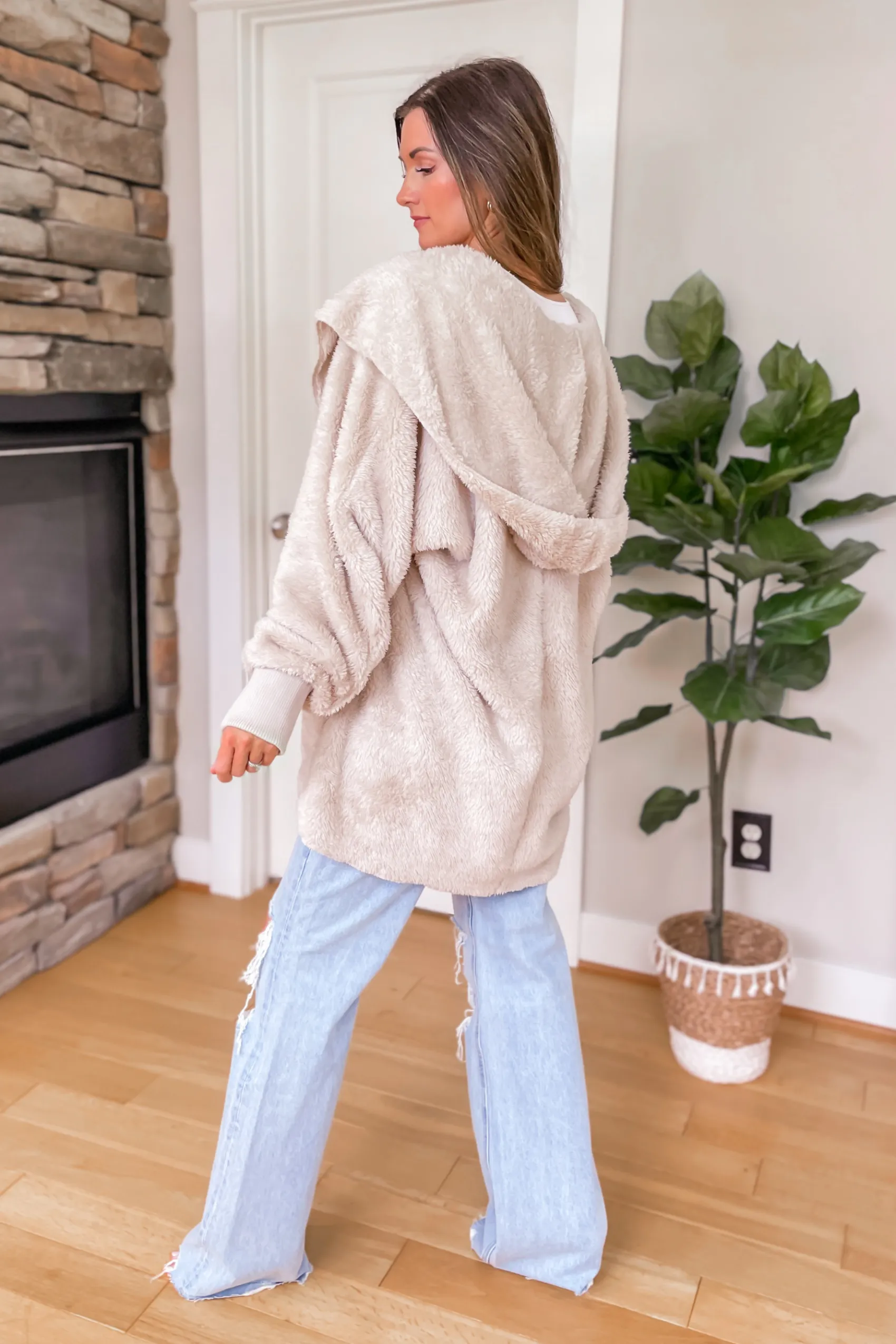 Feeling Cozy Hooded Cardigan - Cream