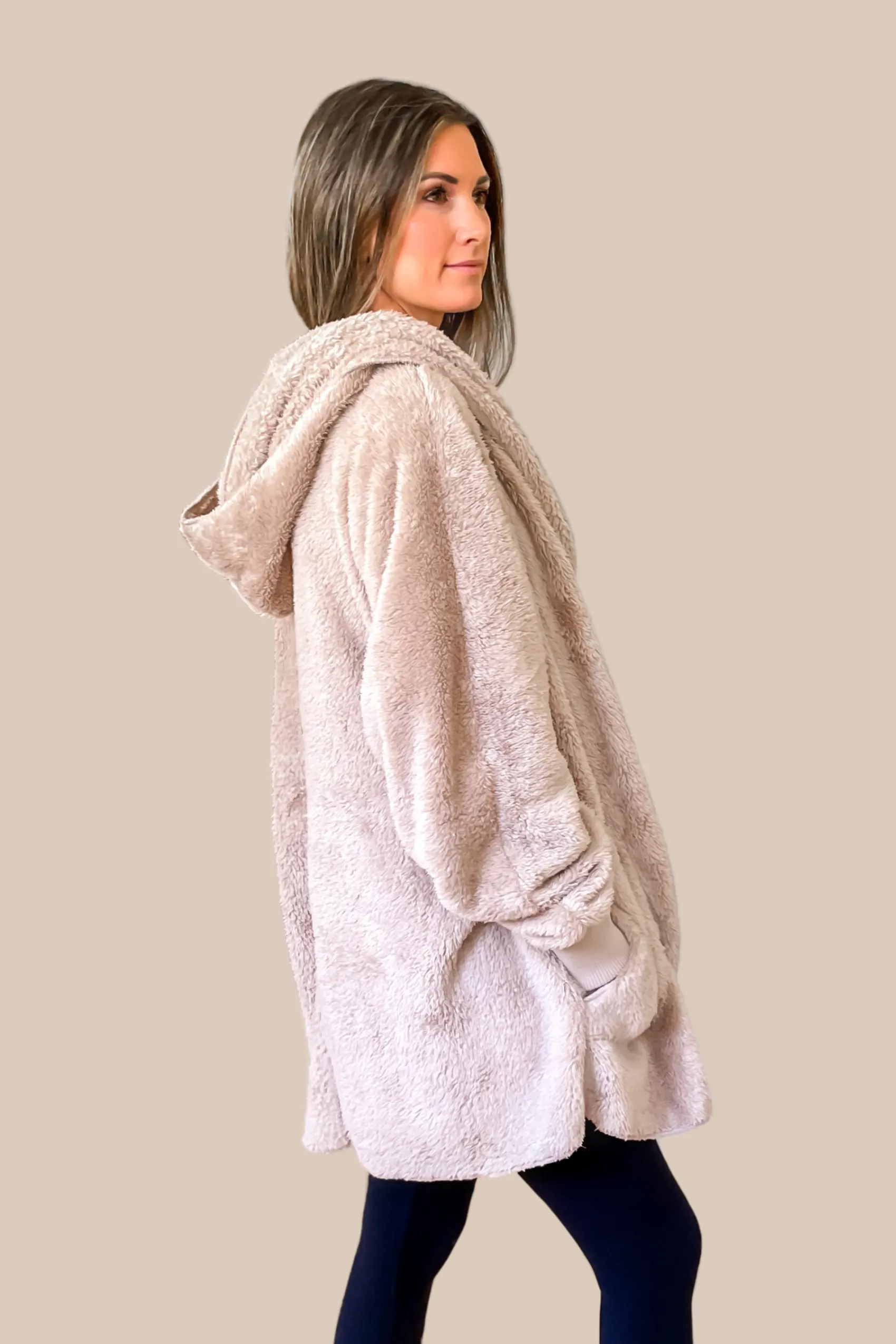 Feeling Cozy Hooded Cardigan - Cream