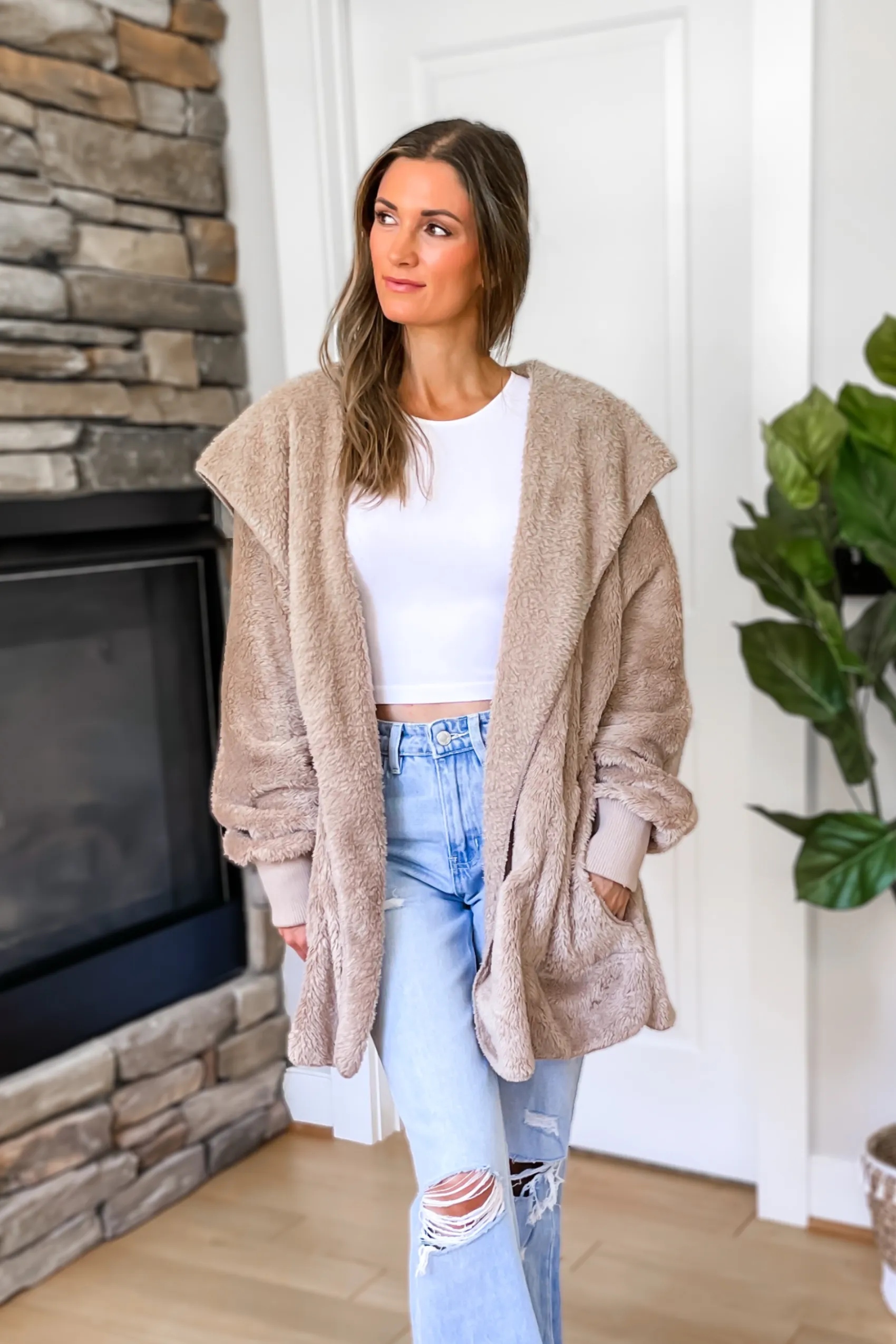 Feeling Cozy Hooded Cardigan - Cream