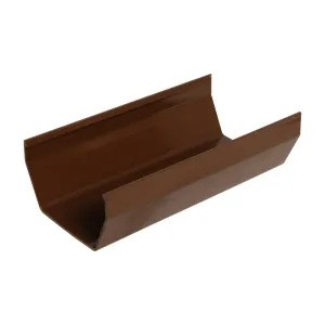 FloPlast Square Gutter 114mm x 2 Metre Brown (Pack of 6)