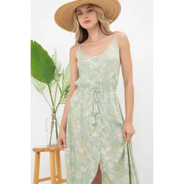 Floral Button Up Midi Dress