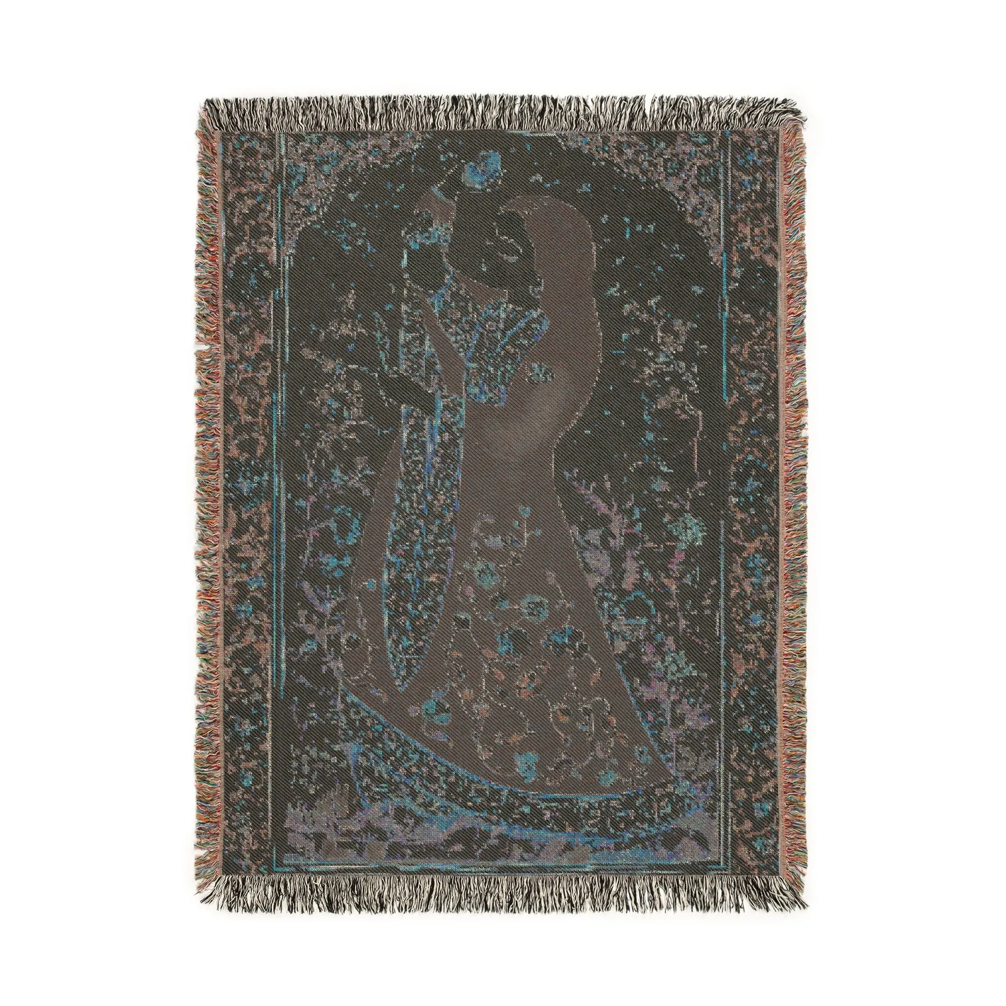Floral Harmony Woven Blanket