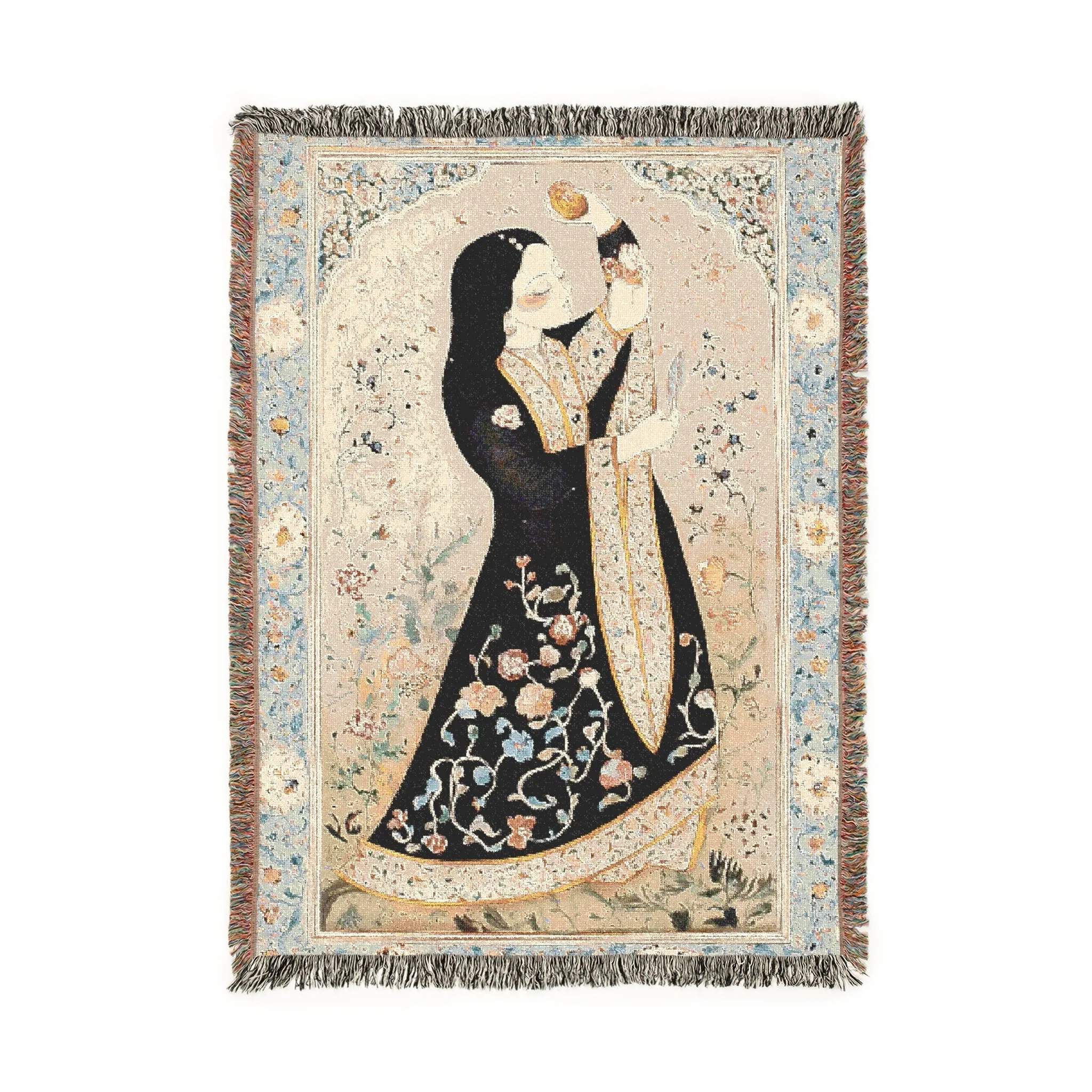 Floral Harmony Woven Blanket