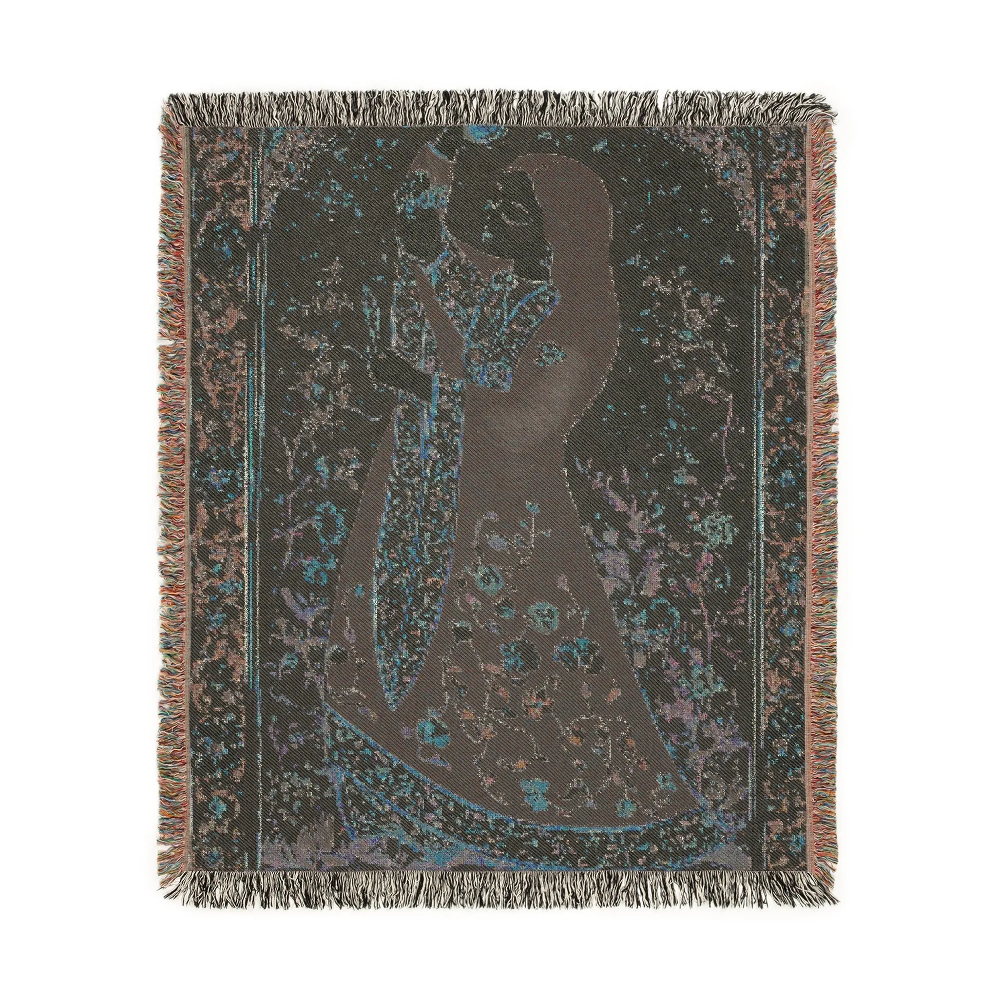 Floral Harmony Woven Blanket