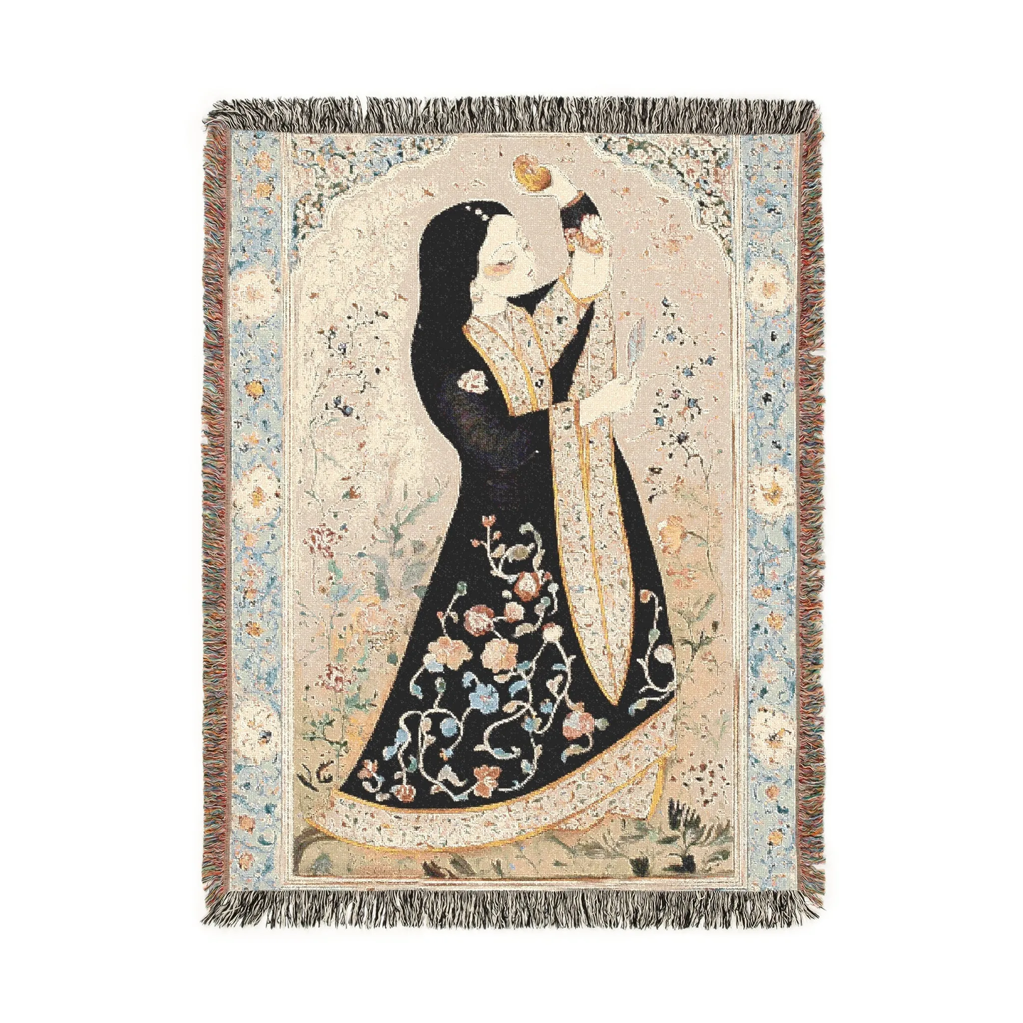 Floral Harmony Woven Blanket