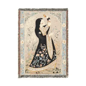 Floral Harmony Woven Blanket