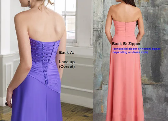 Flowing Empire Chiffon Evening Gown Tea Length Party Dress Light Coral Wears (BM892T)