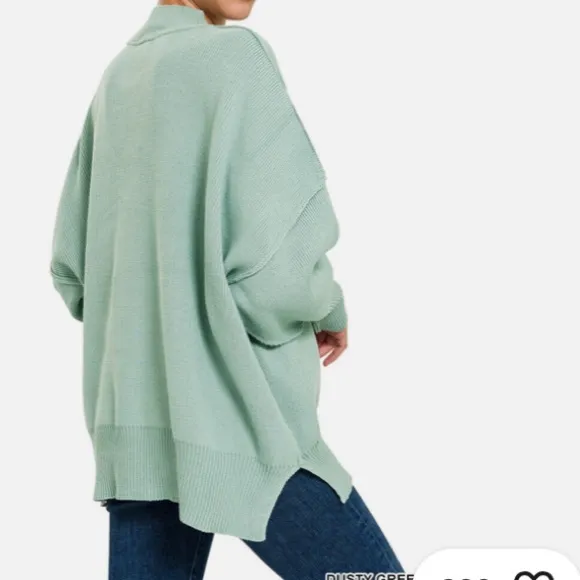 Free People Super Oversized Boxy Mint Green Sweater Size S
