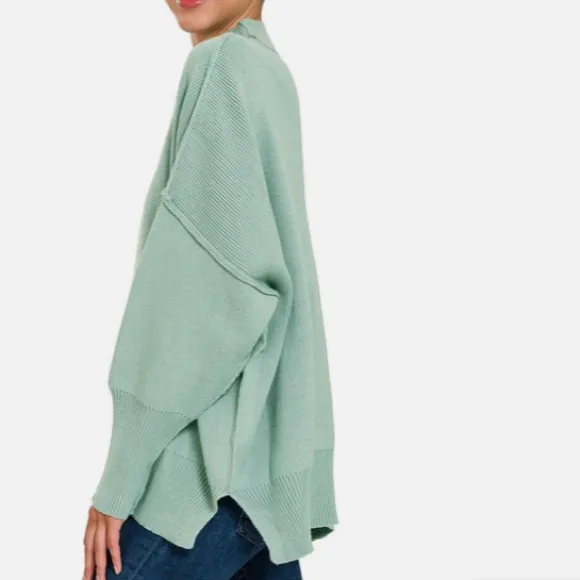 Free People Super Oversized Boxy Mint Green Sweater Size S
