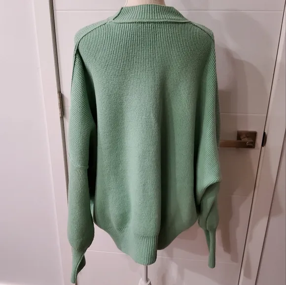 Free People Super Oversized Boxy Mint Green Sweater Size S