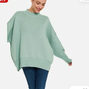 Free People Super Oversized Boxy Mint Green Sweater Size S