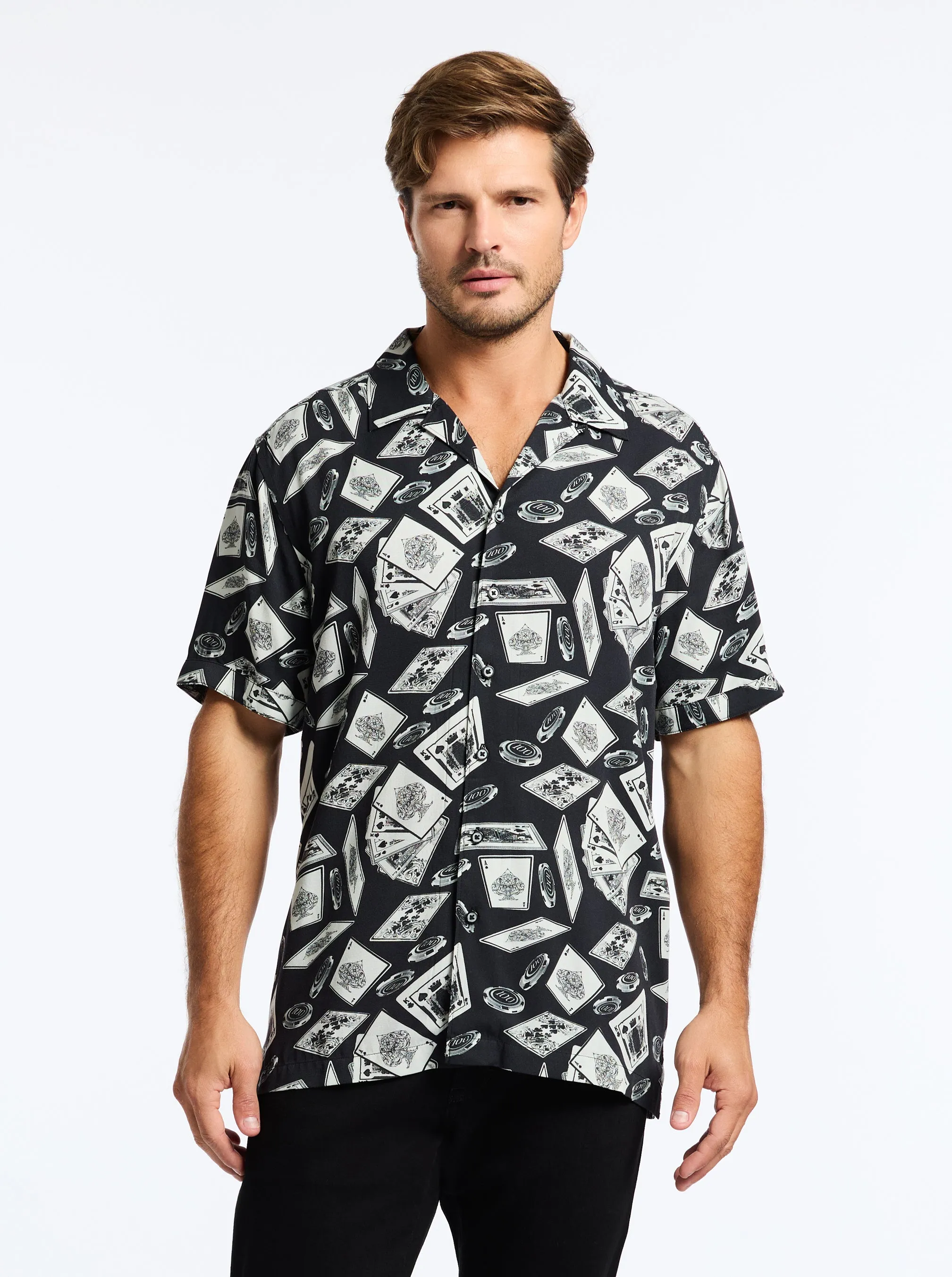 FULL HOUSE SHORT SLEEVE BUTTON DOWN SHIRT