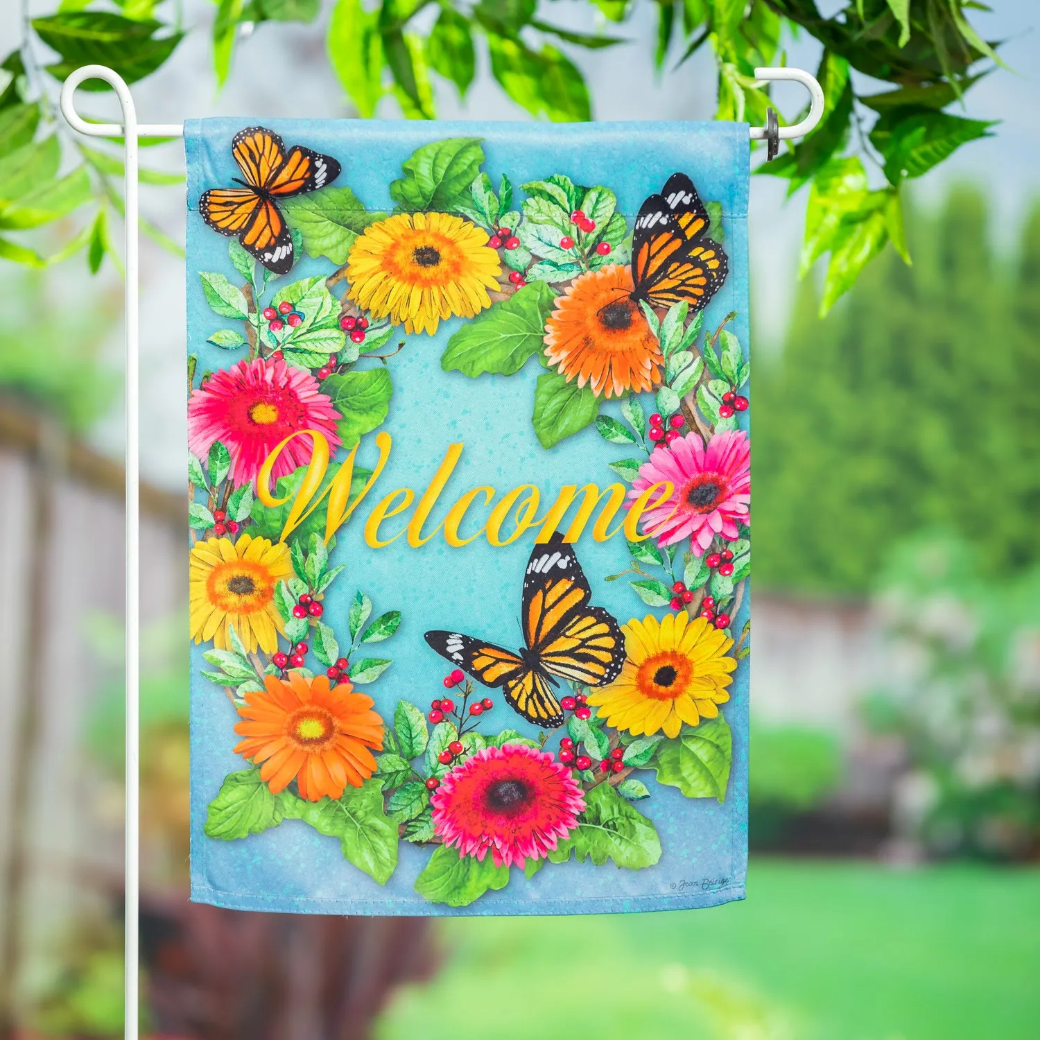 Gerbera Butterflies Suede Garden Flag,14s11363
