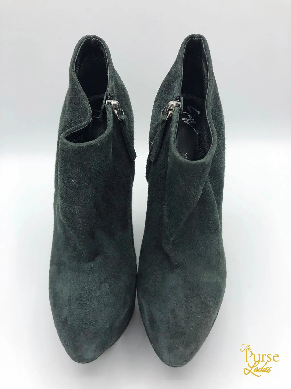 Giuseppe Gray Suede Sculpted Wedge Bootie Sz 39