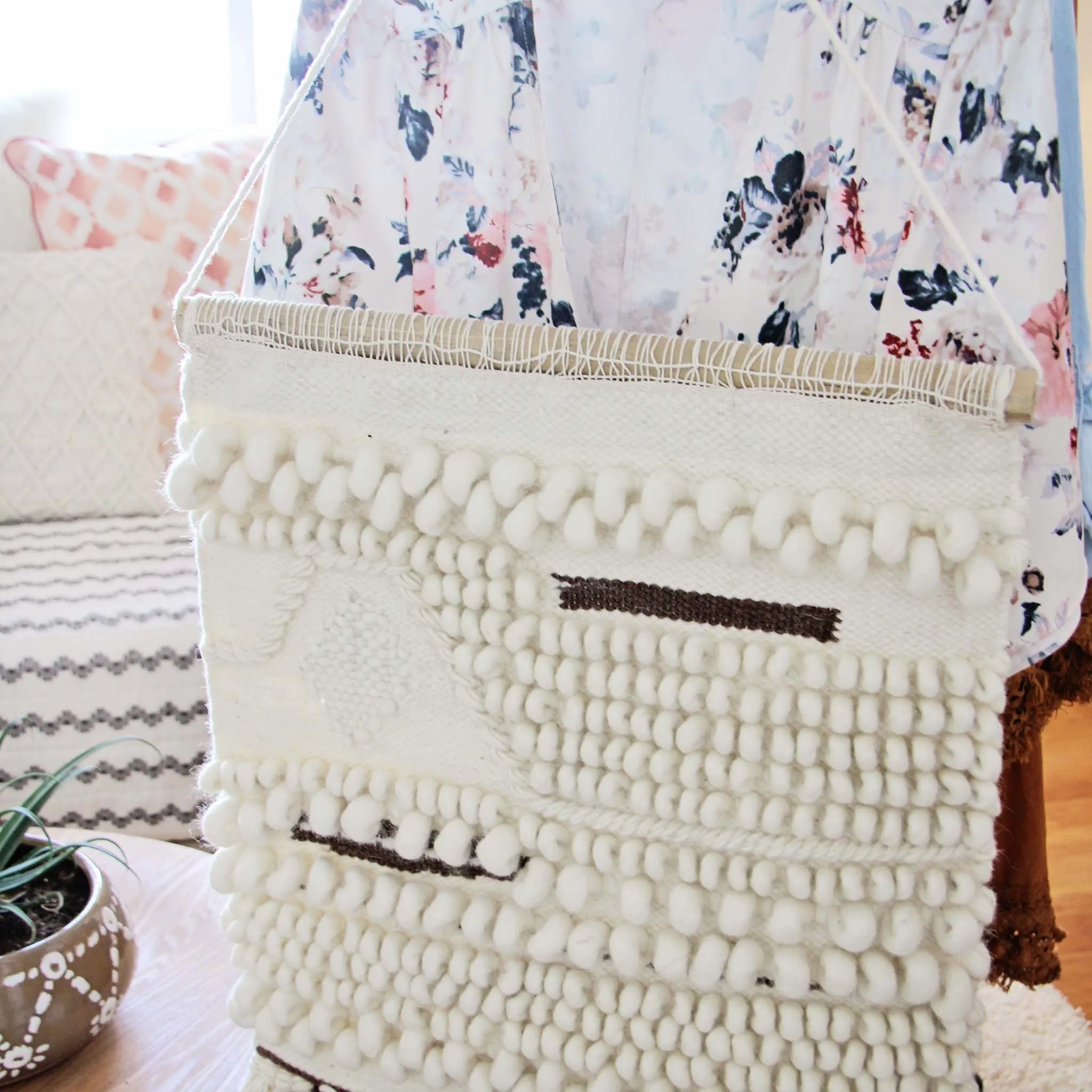 Hand-Woven Wall Hanging in Sand