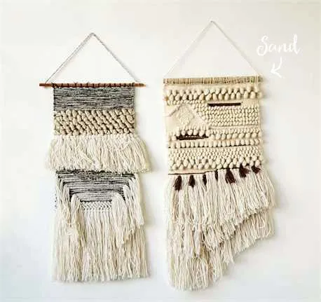 Hand-Woven Wall Hanging in Sand