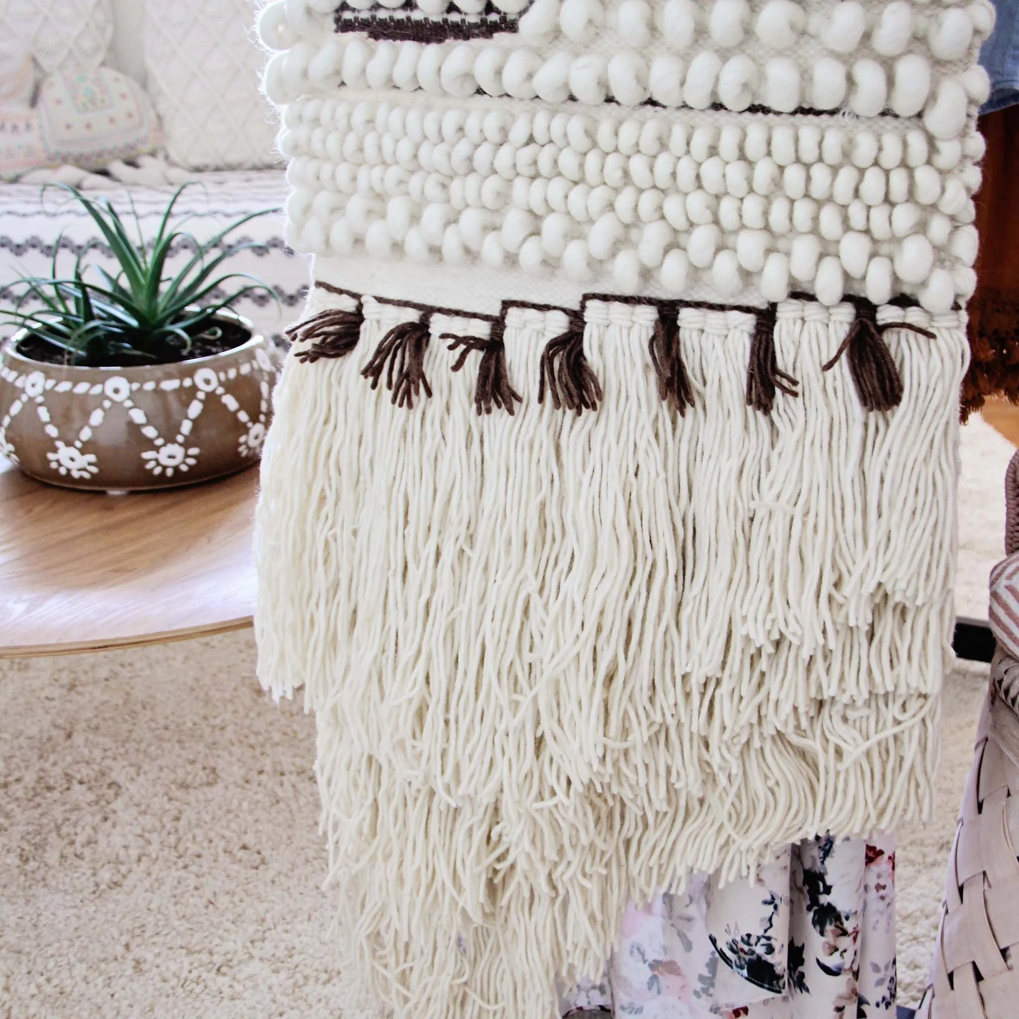 Hand-Woven Wall Hanging in Sand