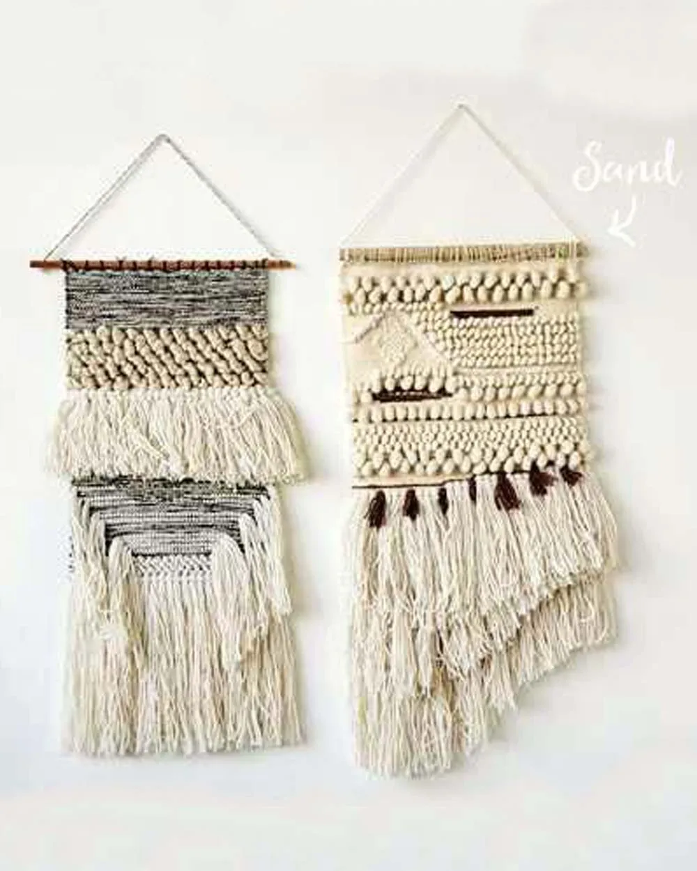 Hand-Woven Wall Hanging in Sand