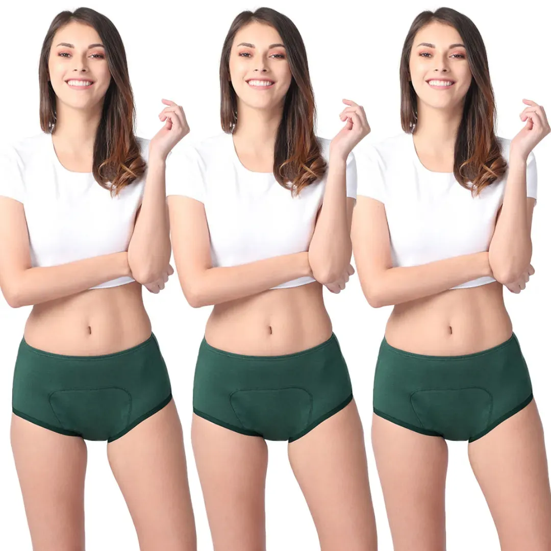 Heavy Flow Period Panties Boxer Fit | Prevents Front, Back & Inner Thigh Stains | Pack Of 3