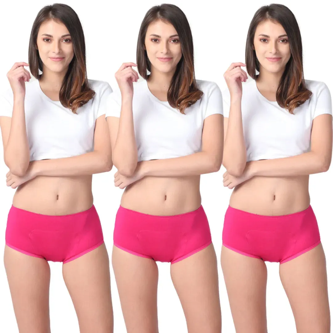 Heavy Flow Period Panties Boxer Fit | Prevents Front, Back & Inner Thigh Stains | Pack Of 3