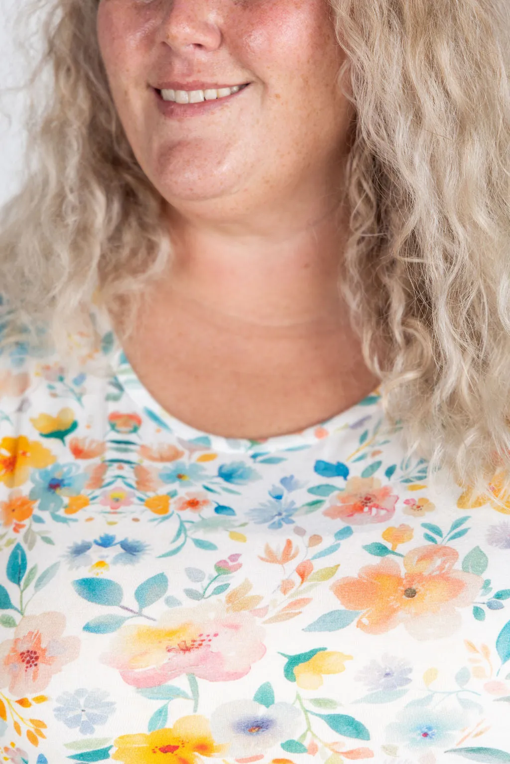 IN PRODUCTION Renee Ruffle Tank Top - Watercolor Floral