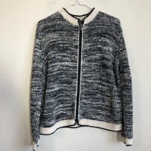 J. Jill Sweater Zip Up Cardigan Knit Cozy
