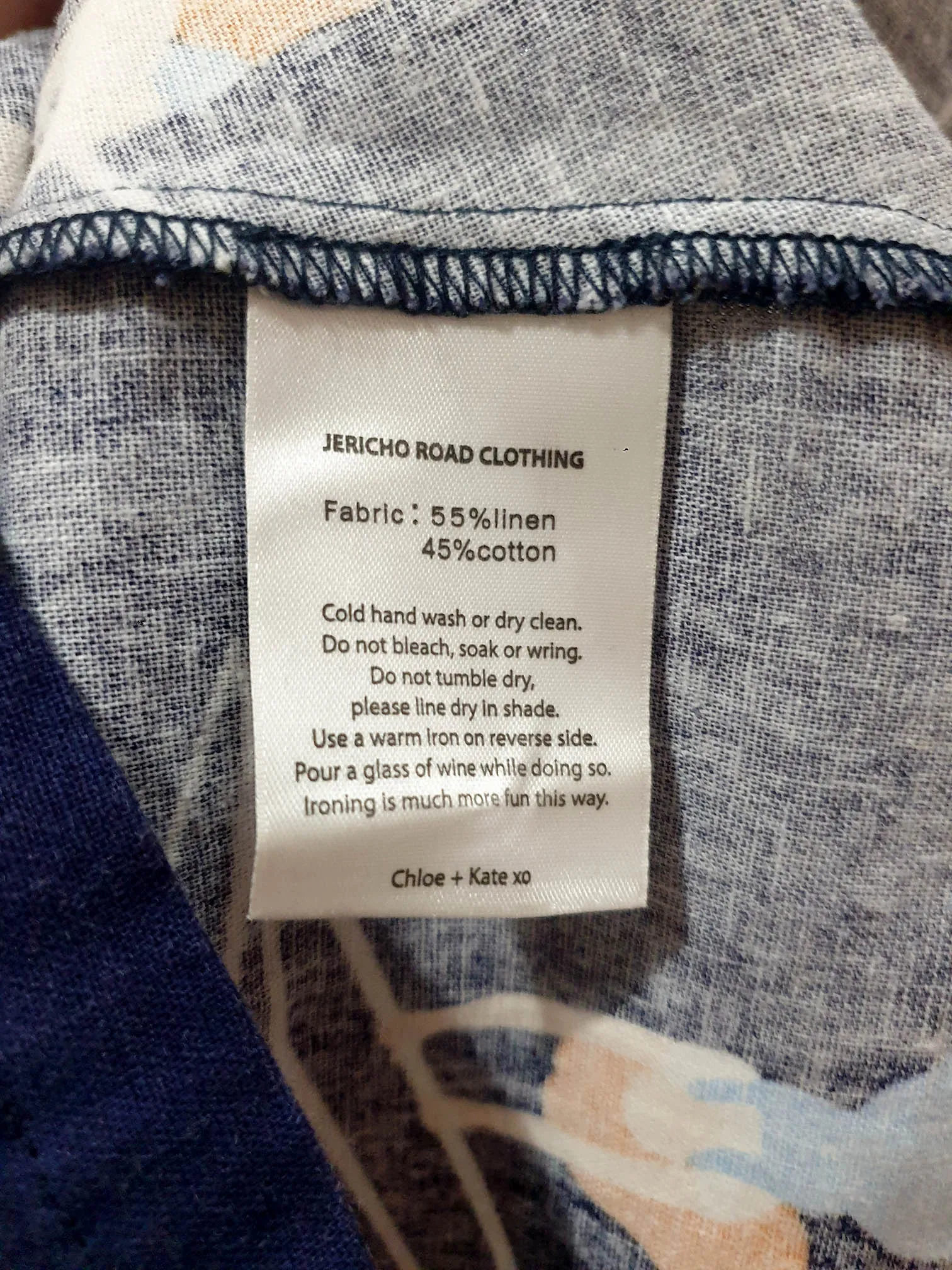 Jericho Road blue clothes line print top size 12