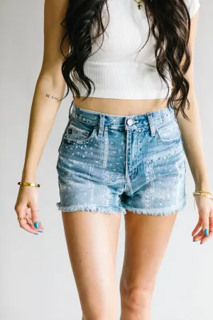 Karma Printed Shorts by Kancan // Medium Wash