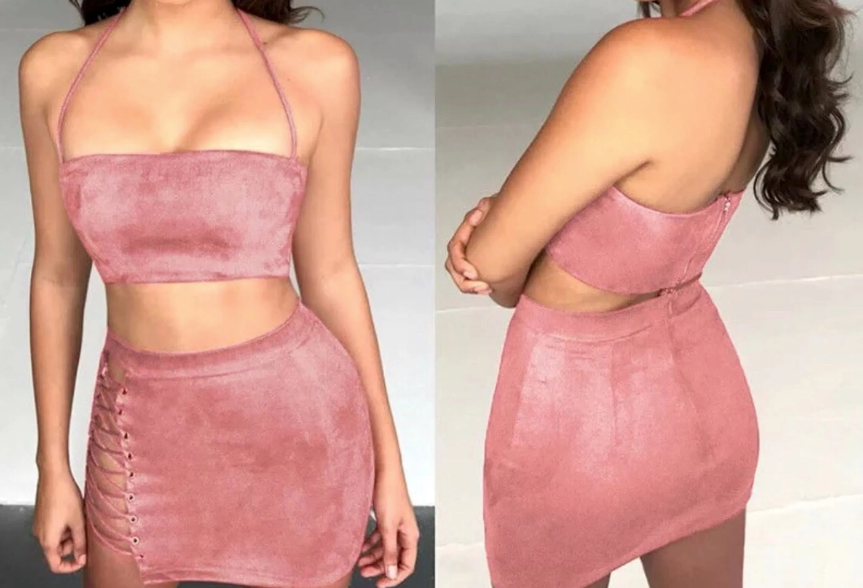 Lace Me Up Two Piece Skirt Set