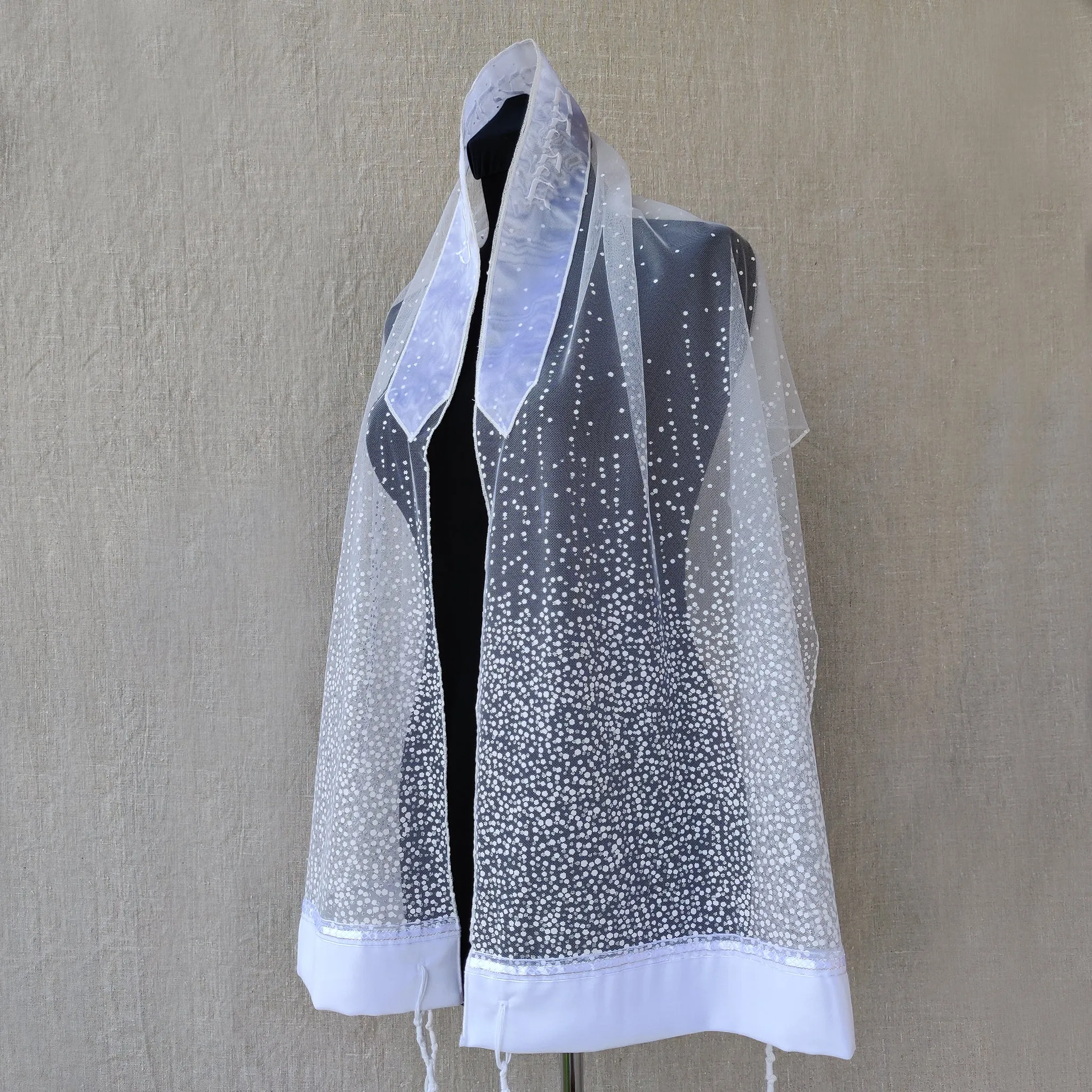 Lady Gabrieli - Tulle Tallit - White Glitter