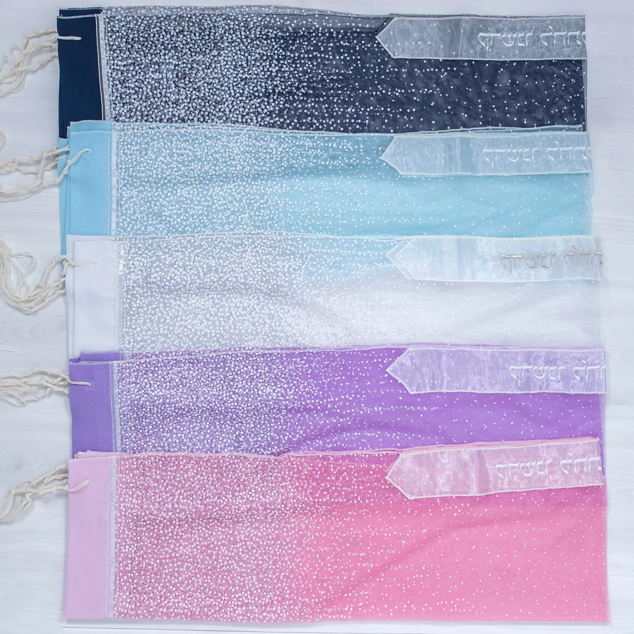 Lady Gabrieli - Tulle Tallit - White Glitter