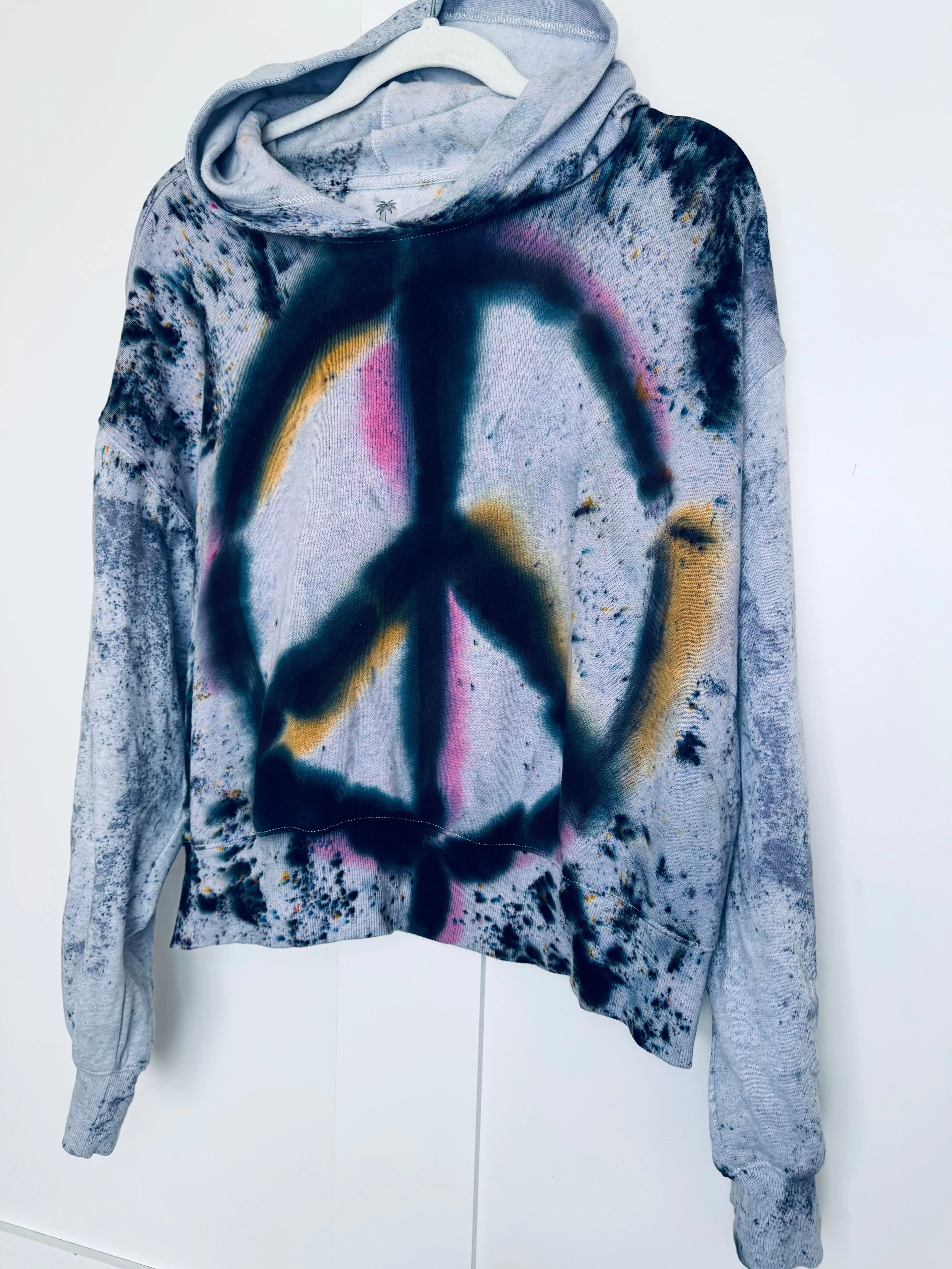 Large Ladies So Cozy Peace Splatter Hoodie