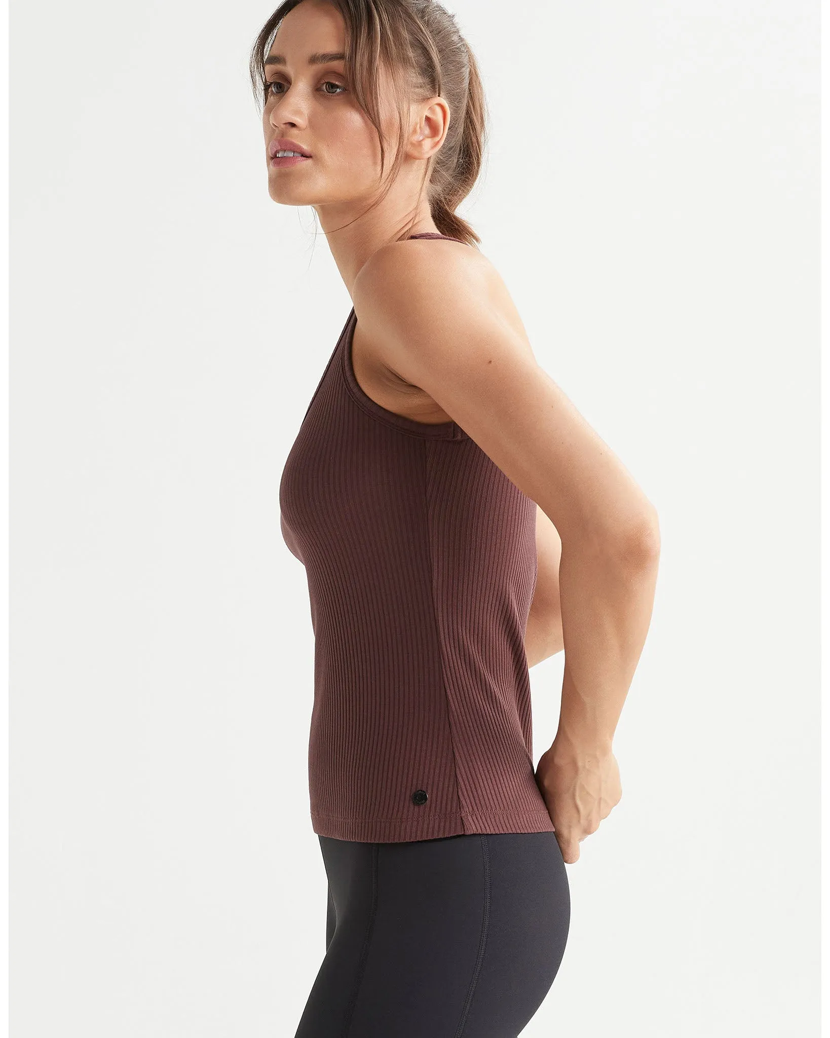 Lilybod Leera Long Rib Tank - Burgundy