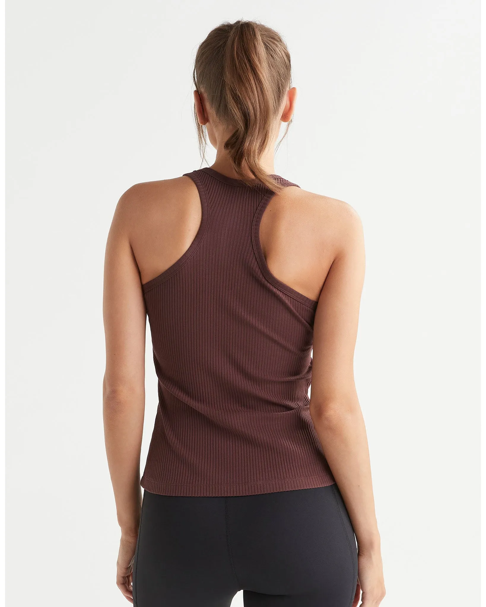 Lilybod Leera Long Rib Tank - Burgundy