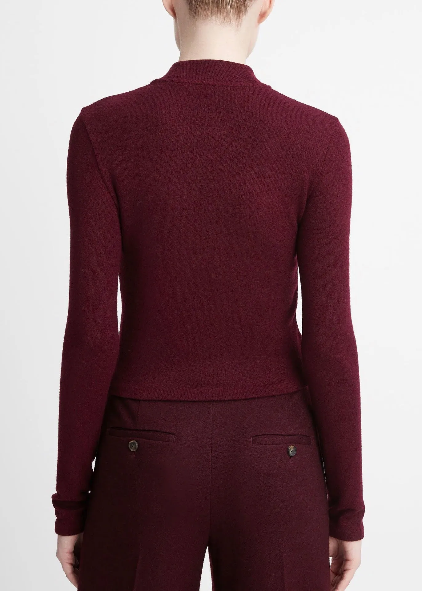 Long Sleeve Cozy Mock Neck (Cherry Wine)