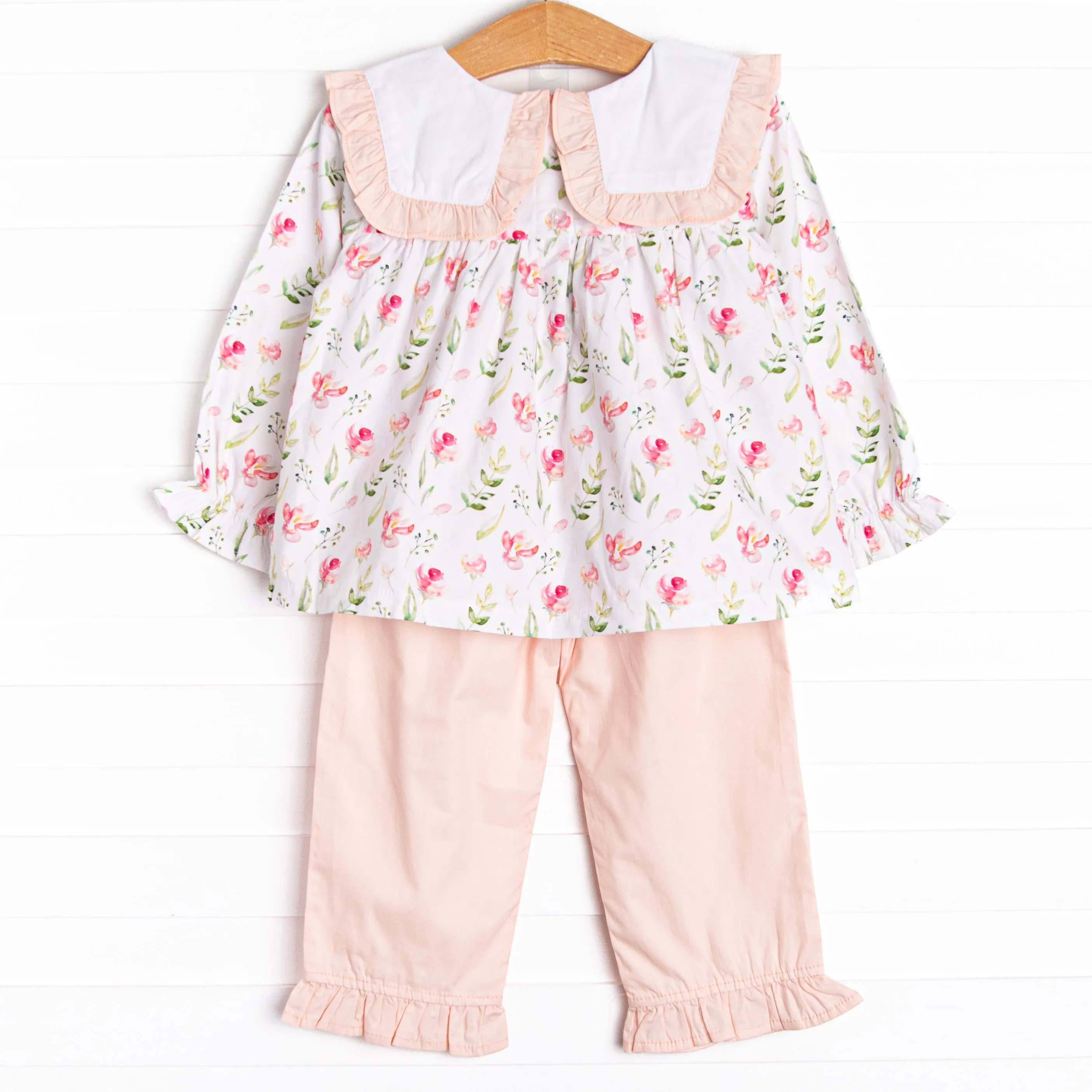 Market Magnolias Ruffle Pant Set, Pink