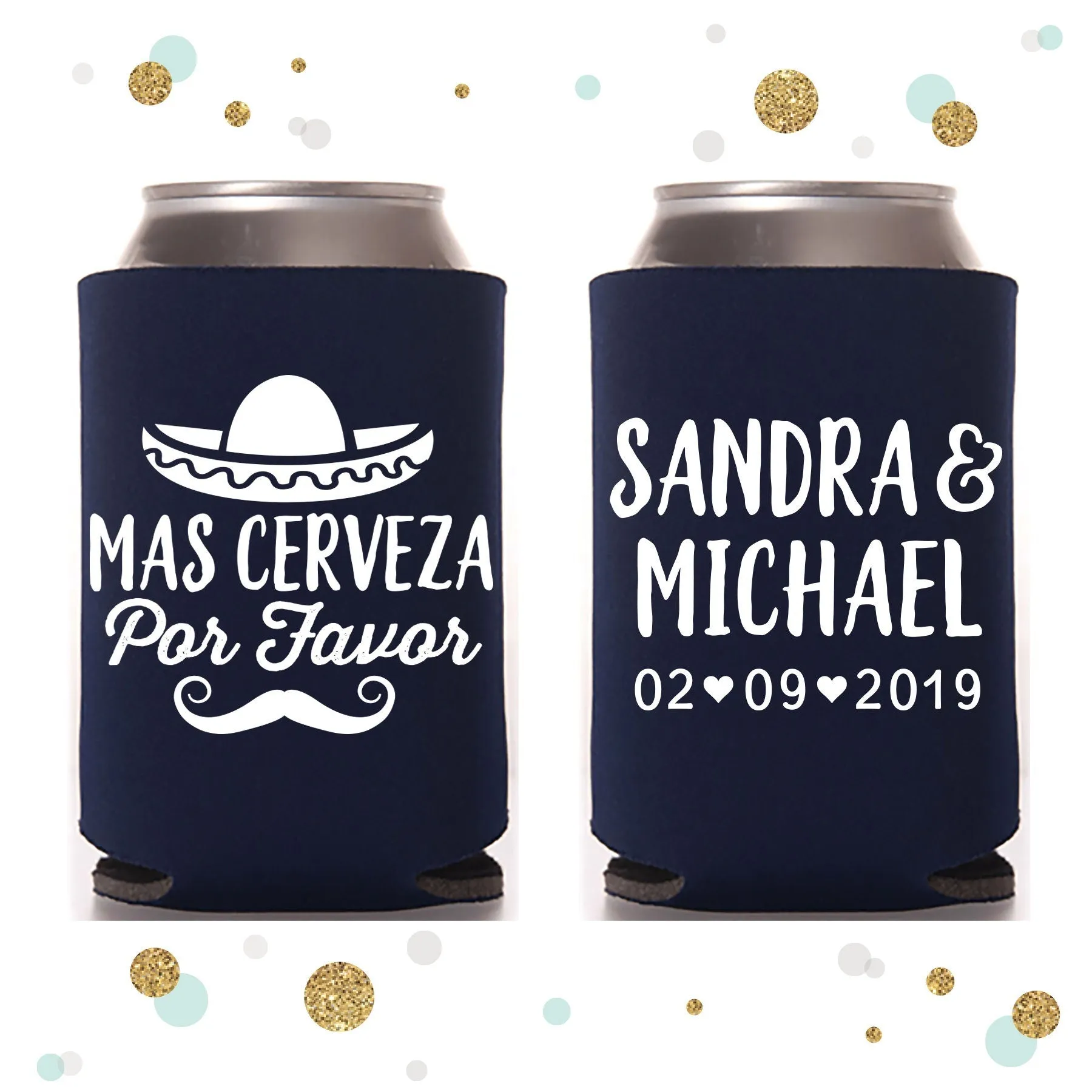 Mas Cerveza Por Favor - Wedding Can Cooler #115R