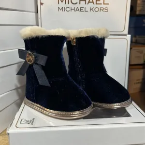 Michael Kors Baby Sweet infant booties boots shoes velour navy girls new