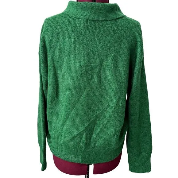 MICHAEL STARS Stevie Collared V-Neck Pullover Longsleeve Knit Sweater NWT XSP