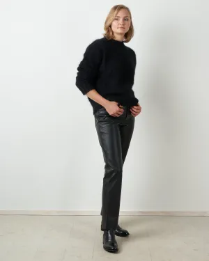 mixed angora pullover - black