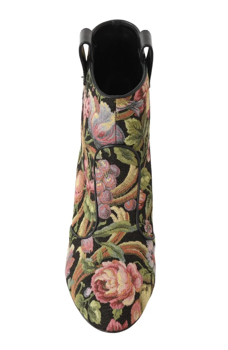 Multicolor Jacquard Floral Boots