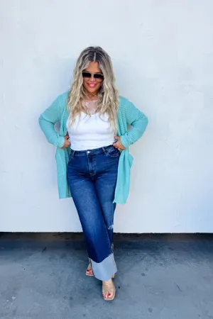 NEW Spring Simple Life Cardigan- Aqua