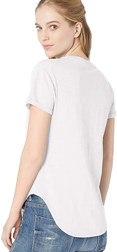 New with tags! Daily Ritual Women's Lived-in Cotton Roll-Sleeve Crewneck T-Shirt, White,Large
